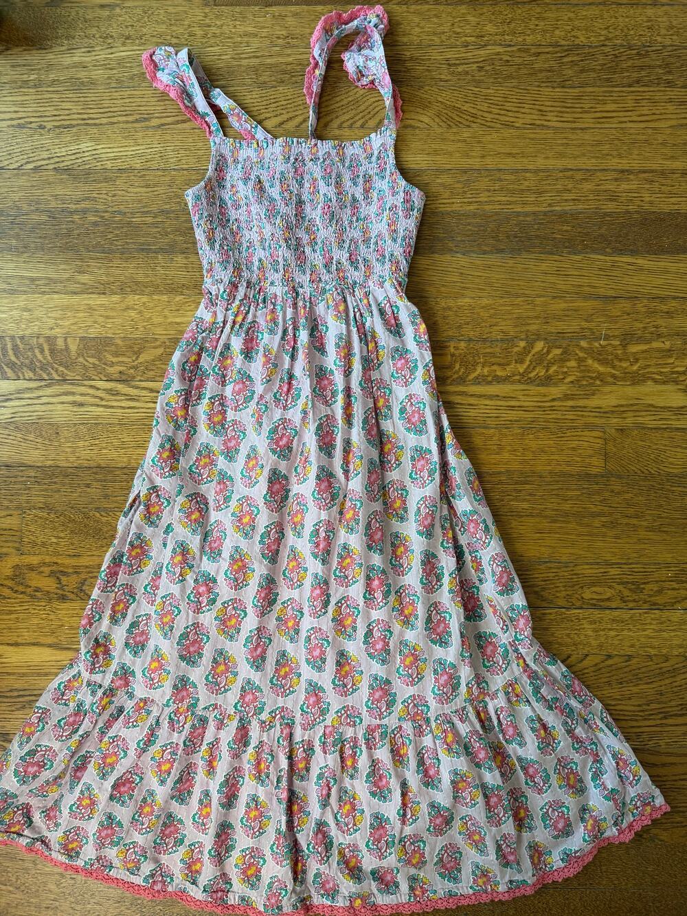 Mini Boden Girls' Smocked Floral Handkerchief Dress Size 11-12